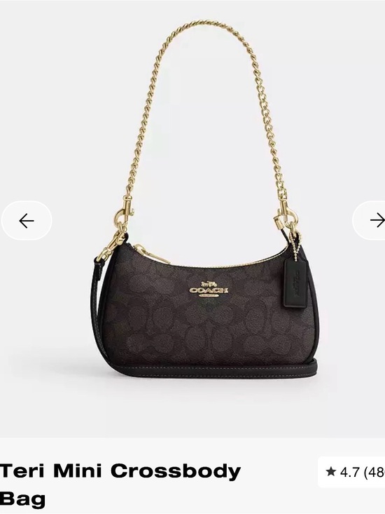 Coach Handbags - Coach Mini Shoulder Bag in Dark Brown/Black with Gold Hardware